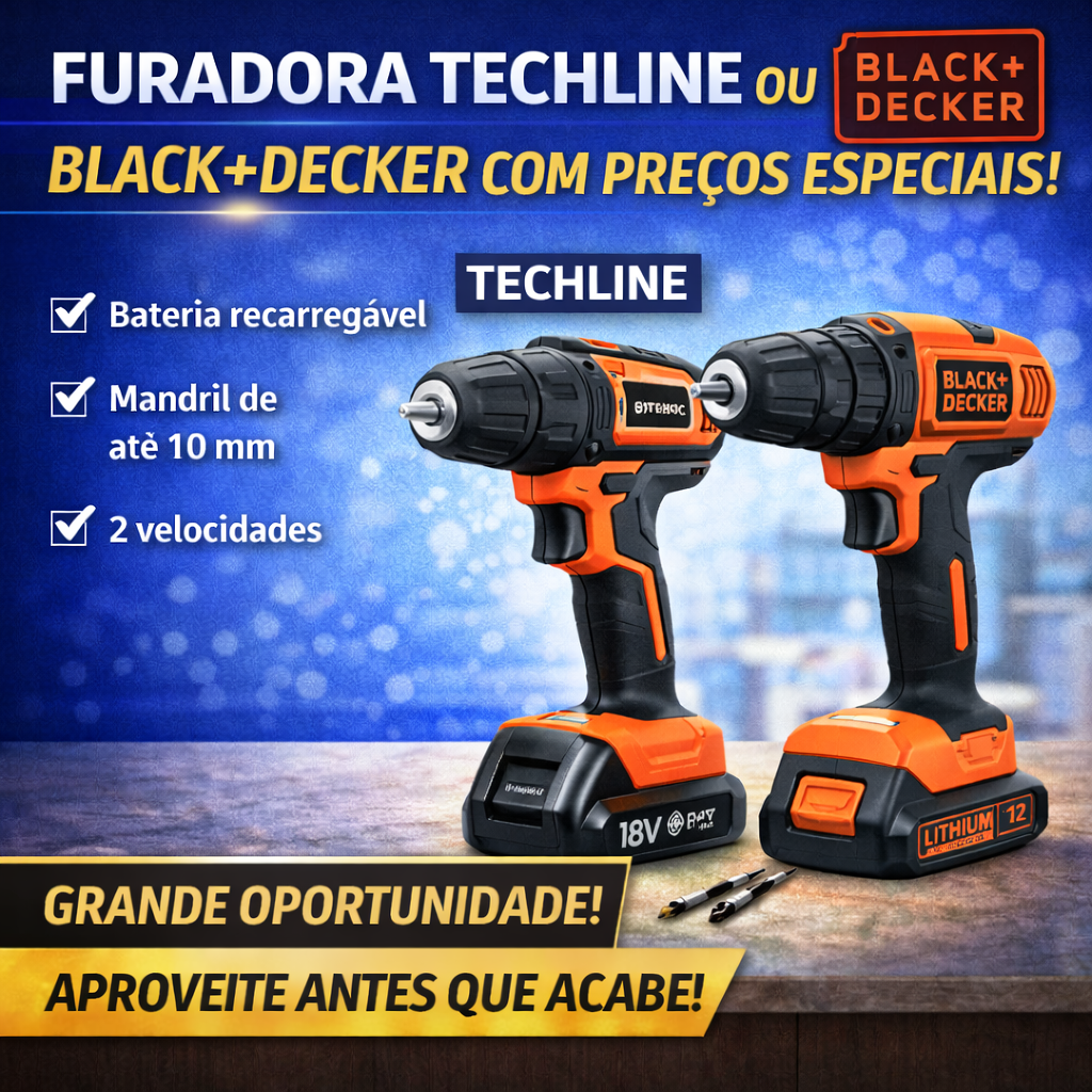 FURADEIRA TECHLINE OU BLACK + DECKER
